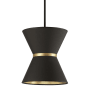 Dainolite Caterine 12" Wide Pendant Matte Black / Gold