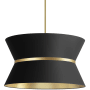 Dainolite Caterine 4 Light 24" Wide Pendant Aged Brass / Black / Gold