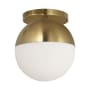 Dainolite Dayana 7" Wide Semi-Flush Globe Ceiling Fixture Aged Brass