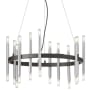 Dainolite Derry 24 Light 24" Wide Ring Chandelier Matte Black / Polished Chrome