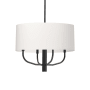 Dainolite Eleanor 4 Light 22" Wide Drum Chandelier Black / White