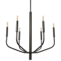 Dainolite Eleanor 6 Light 24" Wide Taper Candle Chandelier Matte Black