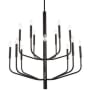 Dainolite Eleanor 14 Light 32" Wide Candle Style Chandelier Matte Black
