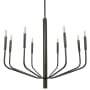 Dainolite Eleanor 8 Light 32" Wide Taper Candle Chandelier Matte Black