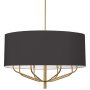 Dainolite Eleanor 8 Light 38" Wide Drum Chandelier Aged Brass / Black