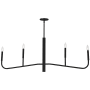 Dainolite Eleanor 4 Light 48" Wide Taper Candle Linear Chandelier Matte Black