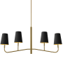 Dainolite Eleanor 4 Light 53" Wide Linear Chandelier Aged Brass / Black