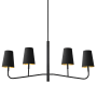 Dainolite Eleanor 4 Light 53" Wide Linear Chandelier Matte Black / Aged Brass