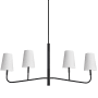 Dainolite Eleanor 4 Light 53" Wide Linear Chandelier Matte Black / White