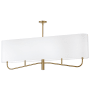 Dainolite Eleanor 4 Light 54" Wide Linear Chandelier Aged Brass / White