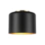 Dainolite Emilia 8" Wide Flush Mount Ceiling Fixture Aged Brass / Matte Black