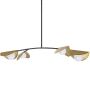 Dainolite Emma 4 Light 41" Wide Linear Pendant Matte Black / Aged Brass