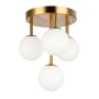 Dainolite Megallan 4 Light 11" Wide Semi-Flush Ceiling Fixture Aged Brass