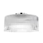 Dainolite Nadine 12" Wide Semi-Flush Drum Ceiling Fixture with Clear, Ribbed Glass Shade Clear / Polished Chrome