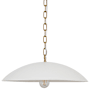 Dainolite Ofelia 20" Wide Pendant Matte White / Aged Brass