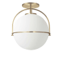 Dainolite Paola 12" Wide Semi-Flush Globe Ceiling Fixture Aged Brass