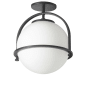 Dainolite Paola 12" Wide Semi-Flush Globe Ceiling Fixture Matte Black