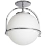 Dainolite Paola 12" Wide Semi-Flush Globe Ceiling Fixture Polished Chrome