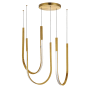 Dainolite Pacari 27" Wide LED Abstract Multi Light Pendant Aged Brass / White