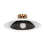 Dainolite Pima 18" Wide Semi-Flush Ceiling Fixture Matte White / Matte Black