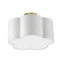 Dainolite Phlox 3 Light 15" Wide Semi-Flush Ceiling Fixture Aged Brass / White