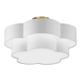 Dainolite Phlox 3 Light 20" Wide Semi-Flush Ceiling Fixture Aged Brass / White