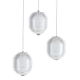 Dainolite Peri 12" Wide LED Multi Light Pendant with Patterned Acrylic Shades Clear / Aged Brass