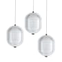 Dainolite Peri 12" Wide LED Multi Light Pendant with Patterned Acrylic Shades Clear / Matte Black