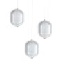Dainolite Peri 12" Wide LED Multi Light Pendant with Patterned Acrylic Shades Clear / Polished Chrome