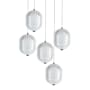 Dainolite Peri 15" Wide LED Multi Light Pendant with Patterned Acrylic Shades Clear / Matte Black