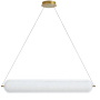 Dainolite Peri 42" Wide LED Linear Pendant Clear / Aged Brass