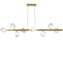 Dainolite Pearlene 8 Light 54" Wide Suspension Linear Pendant Aged Brass