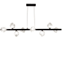 Dainolite Pearlene 8 Light 54" Wide Suspension Linear Pendant Matte Black