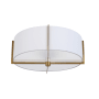 Dainolite Preston 3 Light 15" Wide Semi-Flush Drum Ceiling Fixture Aged Brass / White