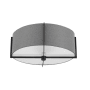 Dainolite Preston 3 Light 15" Wide Semi-Flush Drum Ceiling Fixture Matte Black / Grey