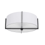 Dainolite Preston 3 Light 15" Wide Semi-Flush Drum Ceiling Fixture Matte Black / White