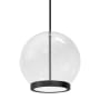 Dainolite Picotas 12" Wide LED Pendant Matte Black / Clear