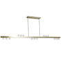 Dainolite Raleigh 15 Light 72" Wide Linear Chandelier with White Glass Shades Aged Brass / White