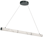 Dainolite Reuben 40" Wide LED Linear Chandelier with Faux Alabaster Shade White / Matte Black