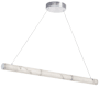 Dainolite Reuben 40" Wide LED Linear Chandelier with Faux Alabaster Shade White / Polished Chrome