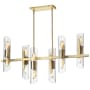 Dainolite Samantha 12 Light 40" Wide Linear Chandelier Aged Brass