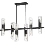 Dainolite Samantha 12 Light 40" Wide Linear Chandelier Matte Black