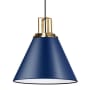 Dainolite Sonus 14" Wide Pendant Cobalt Blue / Aged Brass