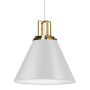 Dainolite Sonus 14" Wide Pendant Matte White / Aged Brass