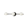 Dainolite Sofia 3 Light 23" Wide Bathroom Vanity Light Matte Black / Aged Brass