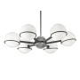 Dainolite Sofia 6 Light 28" Wide Chandelier Matte Black / Polished Chrome