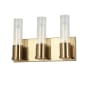 Dainolite Tube 3 Light 13" Wide Vanity Light Aged Brass