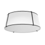 Dainolite Trapezoid 4 Light 22" Wide Semi-Flush Drum Ceiling Fixture Black / White