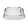 Dainolite Trapezoid 4 Light 22" Wide Semi-Flush Drum Ceiling Fixture Gold / White