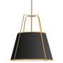 Dainolite Trapezoid 3 Light 18" Wide Pendant Gold / Black